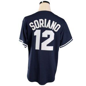 Vintage Alfonso Soriano New York Yankees Majestic 90s Baseball Jersey M Blue